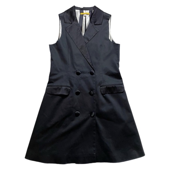 Alice + Olivia Dresses & Skirts - Alice + Olivia Black Sleeveless Tuxedo Blazer Dress L